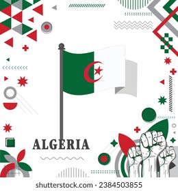 ALGERIA Flag national day design Abstract geometric decoration vector illustration