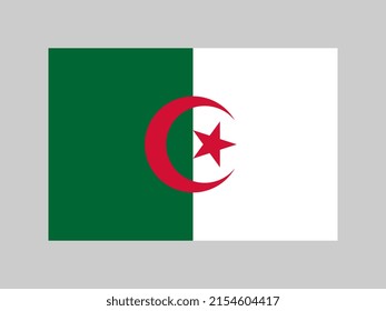 Algeria flag, official colors and proportion. Vector illustration.
