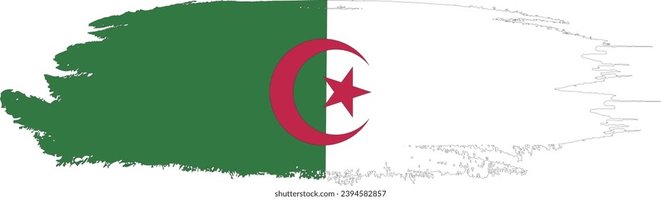 Algeria flag on brush paint stroke.
 svg