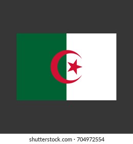 Algeria flag on the grey background. Vector illustration
