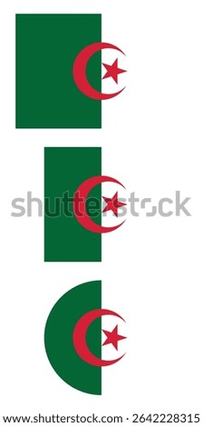 
Algeria flag PNG vector. Algeria square and round icon isolated on transparent PNG background. Algeria flag icon.

