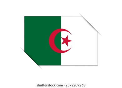 Algeria flag - rectangle colorful flag representing a country cultural identity and heritage. The essence of national pride and unity. Attached by the corners in a paper album