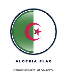 Algeria flag round design circle vector template