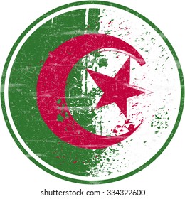 Algeria Flag, Splash and Grunge Design