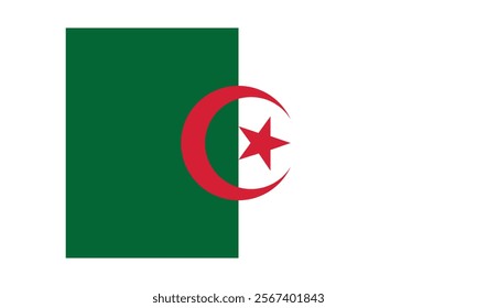 Algeria flag transparent png. vector illustration