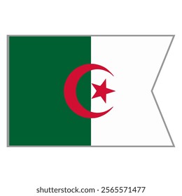 Algeria flag vector design and illustration , National flag country with original color, Pennon flag