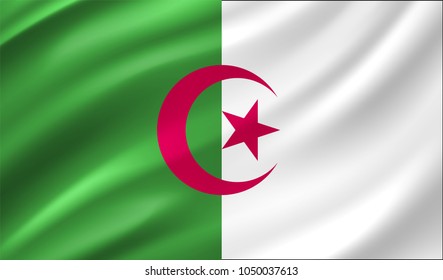 Algeria Flag in Vector Illustration