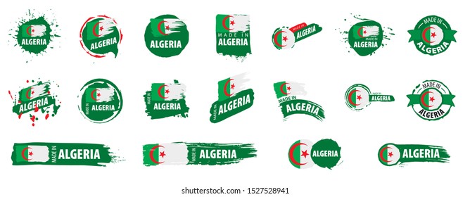 Algeria flag, vector illustration on a white background