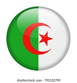 Algeria Flag Vector Round Icon - Illustration svg