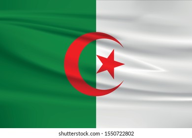 Algeria flag waving with wind effect