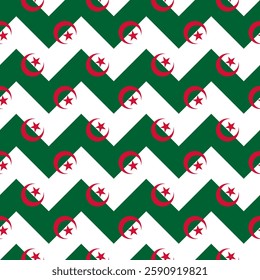 algeria flag zigzag pattern for decoration. vector illustration
