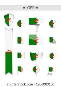 Algeria Flat Flag Collection. Flat flags vector illustration.