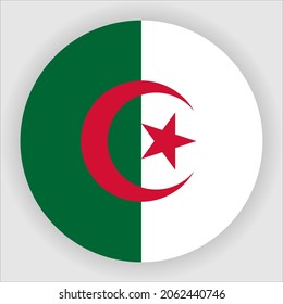 Algeria Flat Rounded Country Flag Icon