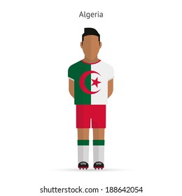 Algeria football player. Soccer uniform. Vector illustration.