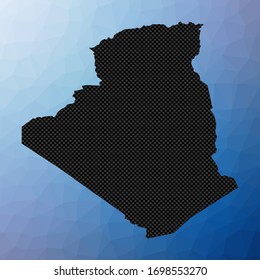 Mapa geométrico de Argelia. Forma de galería de símbolos de Argelia en estilo de polos bajos. Impresionante ilustración de un país vectorial.