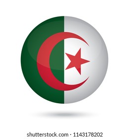 Algeria glossy round button. Vector Illustration EPS10.