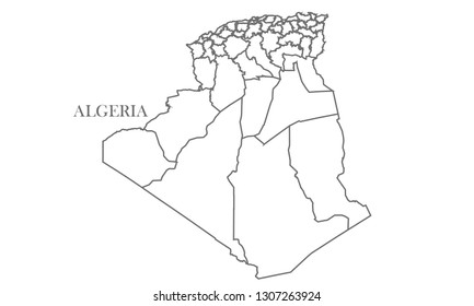 Algeria gray line map