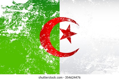 Algeria Grunge Texture Flag. Grunge effect can be cleaned easily.