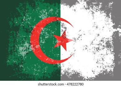 Algeria grunge,scratch,old style flag