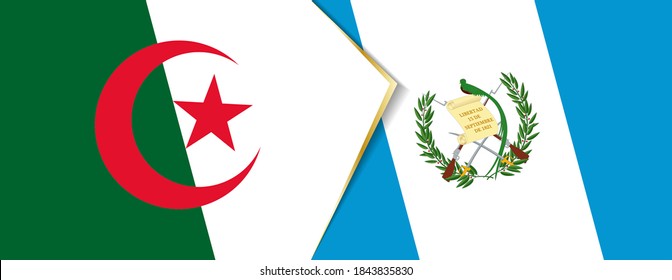 Algerien und Guatemala Flaggen, zwei Vektorfahnen Symbol für Beziehung oder Konfrontation.