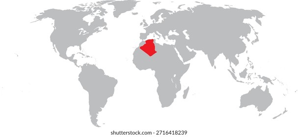 Argelia destacada en el diseño del Vector del mapa mundial