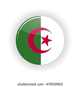 Algeria icon circle isolated on white background. Algeria icon vector illustration
