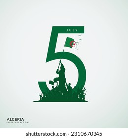 Algeria independence day. 3D Illustration svg