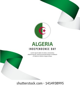 Algeria independence day vector template. Design for banner, greeting cards or print.