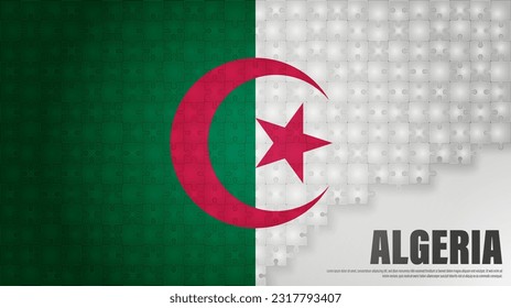 Algeria jigsaw flag background. Element of impact for the use you want to make of it.