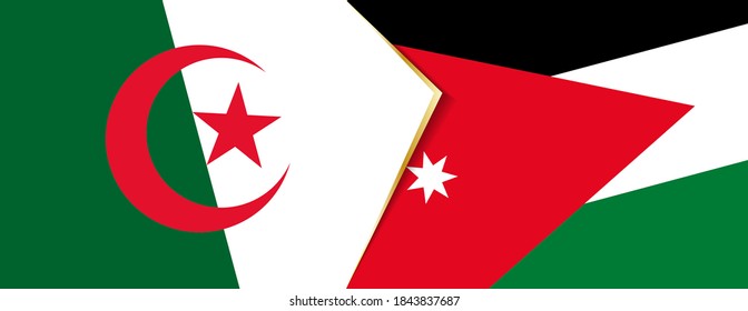 Banderas de Argelia y Jordania, dos banderas vectoriales símbolo de relación o enfrentamiento.
