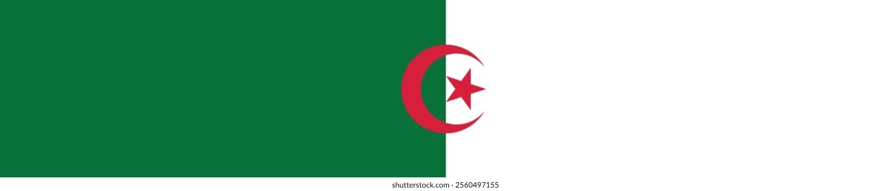 Algeria long banner flag digital vector illustration