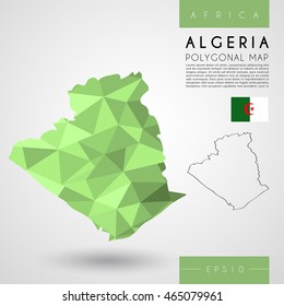 Algeria : Low Poly Map : Vector Illustration
