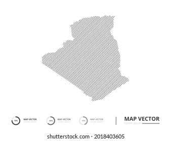 Algeria map abstract line gray on white background vector for presentation. Creative concept for infographic.