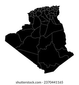 Mapa de Argelia con divisiones administrativas.