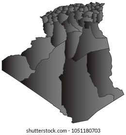 algeria map black gradient grey isolated on white background Vector illustration eps 10.