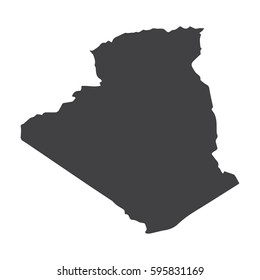 Algeria map in black on a white background. Vector illustration