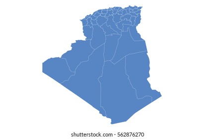 Algeria map blue color