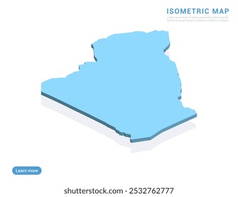 Algeria map blue on white background with isometric vector.