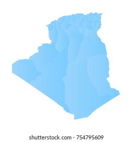 algeria map - blue pastel graphic background . Vector illustration eps 10.