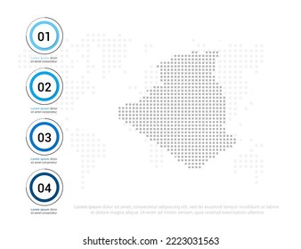 Mapa argelino de puntos grises para presentación. Concepto creativo para infografía.