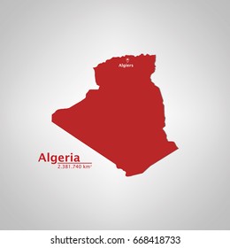 Algeria Map, With Extensive State and Capital State, Using For Business, Education, etc.