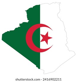 Algeria map. Map of Algeria with Algeria flag