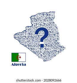 Algeria map flag made from question mark.
