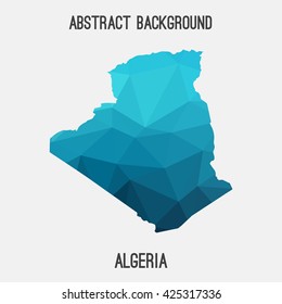 Algeria map in geometric polygonal style.Abstract tessellation,modern design background. Vector illustration EPS8