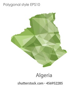 Algeria map in geometric polygonal,mosaic style.Abstract gems triangle,modern design background. Vector illustration EPS10
