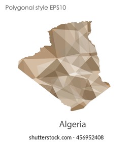 Algeria map in geometric polygonal,mosaic style.Abstract gems triangle,modern design background. Vector illustration EPS10