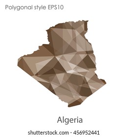 Algeria map in geometric polygonal,mosaic style.Abstract gems triangle,modern design background. Vector illustration EPS10
