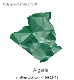 Algeria map in geometric polygonal,mosaic style.Abstract gems triangle,modern design background. Vector illustration EPS10