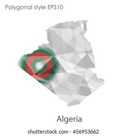 Algeria map in geometric polygonal,mosaic style.Abstract gems triangle,modern design background. Vector illustration EPS10