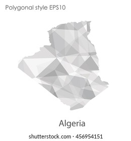 Algeria map in geometric polygonal,mosaic style.Abstract gems triangle,modern design background. Vector illustration EPS10